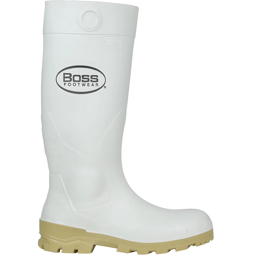 Boss 380-900/10 16" White Pvc Plain Toe Boot 380-90010-18635