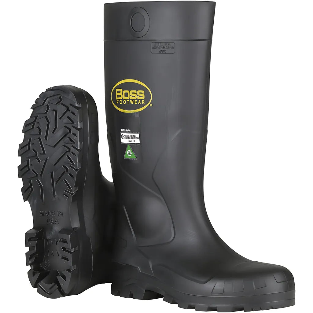 Boss 383-820/12 Black Pvc Full Safety Steel Toe And Midsole Boot 383-82012-18715