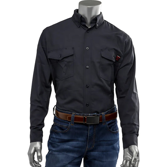 Pip 385-Frrs-Nv/3X Ar/Fr Dual Certified Fr Ripstop Long Sleeve Workshirt - 9Cal/Cm2 385-FRRS-NV3X-18948