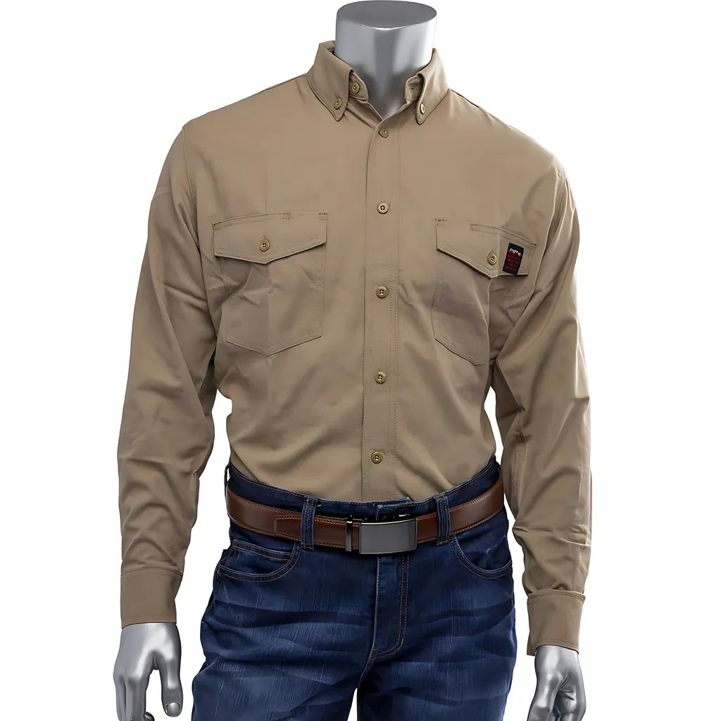 Pip 385-Frrs-Tn/3X Ar/Fr Dual Certified Fr Ripstop Long Sleeve Workshirt - 9Cal/Cm2 385-FRRS-TN3X-18955