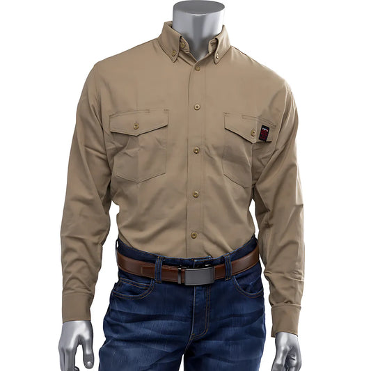 Pip 385-Frrs-Tn/4X Ar/Fr Dual Certified Fr Ripstop Long Sleeve Workshirt - 9Cal/Cm2 385-FRRS-TN4X-18958