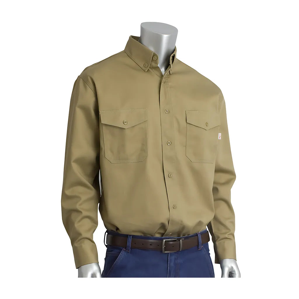 Pip 385-Frws-Kh/S Ar/Fr Dual Certified Long Sleeve Workshirt - 8.5 Cal/Cm2. 385-FRWS-KHS-19078