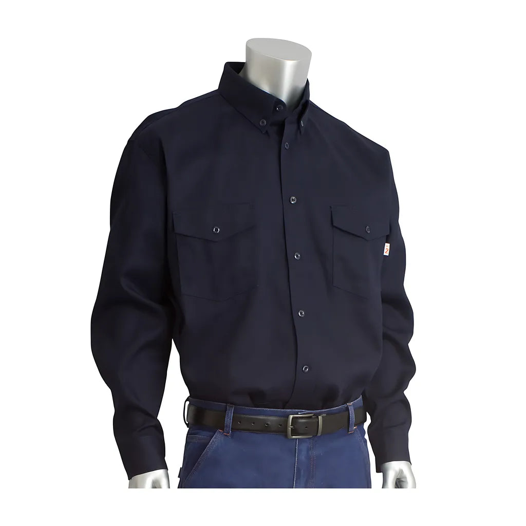 Pip 385-Frws-Nv/2X Ar/Fr Dual Certified Long Sleeve Workshirt - 8.5 Cal/Cm2. 385-FRWS-NV2X-19077