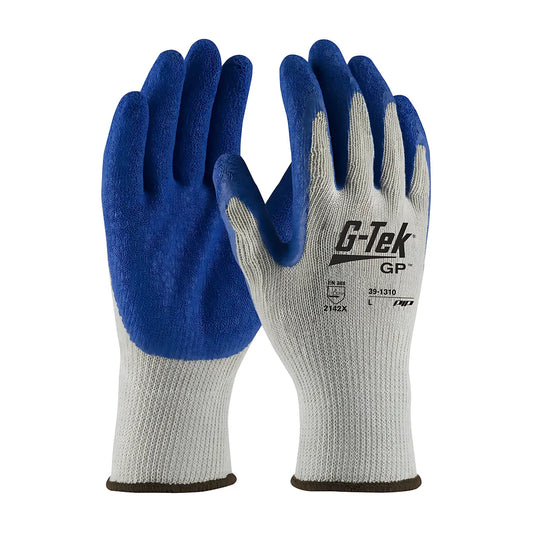 G-Tek 39-1310/L Economy Weight Seamless Knit Polyester Glove With Latex Coated Crinkle Grip On Palm & Fingers 39-1310L-19177