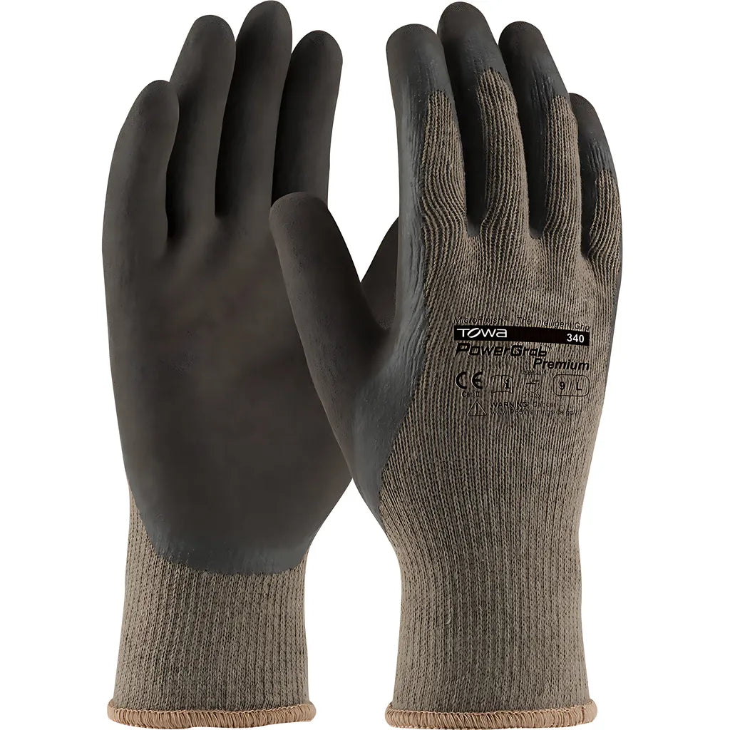 Towa 39-C1500/L Seamless Knit Cotton/Polyester Glove With Latex Microfinish Grip On Palm & Fingers 39-C1500L-19318