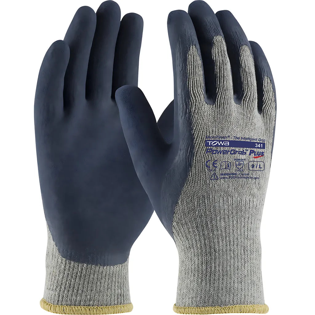 Towa 39-C1600/S Seamless Knit Cotton/Polyester Glove With Latex Microfinish Grip On Palm & Fingers 39-C1600S-19322