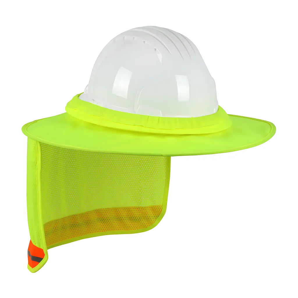 Ez-Cool 396-850-Ly Hi-Vis Full Brim Hard Hat Visor With Neck Shade 396-850-LY-19261