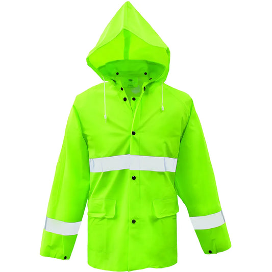 Boss 3Pr0350Nx Lined Pvc Rain Jacket .35Mm, High-Vis Fluorescent Green 3PR0350NX-19400
