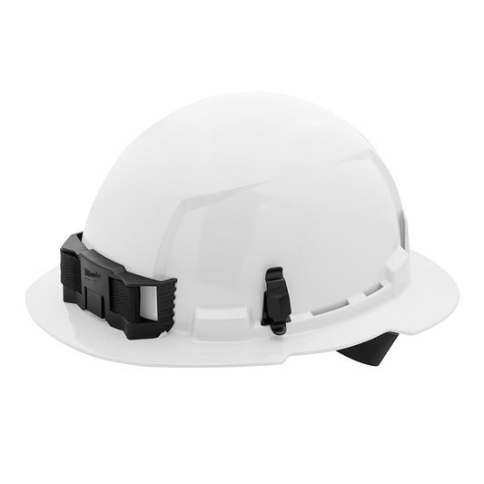 White Full Brim Hard Hat w/4pt Ratcheting Suspension - Type 1, Class E