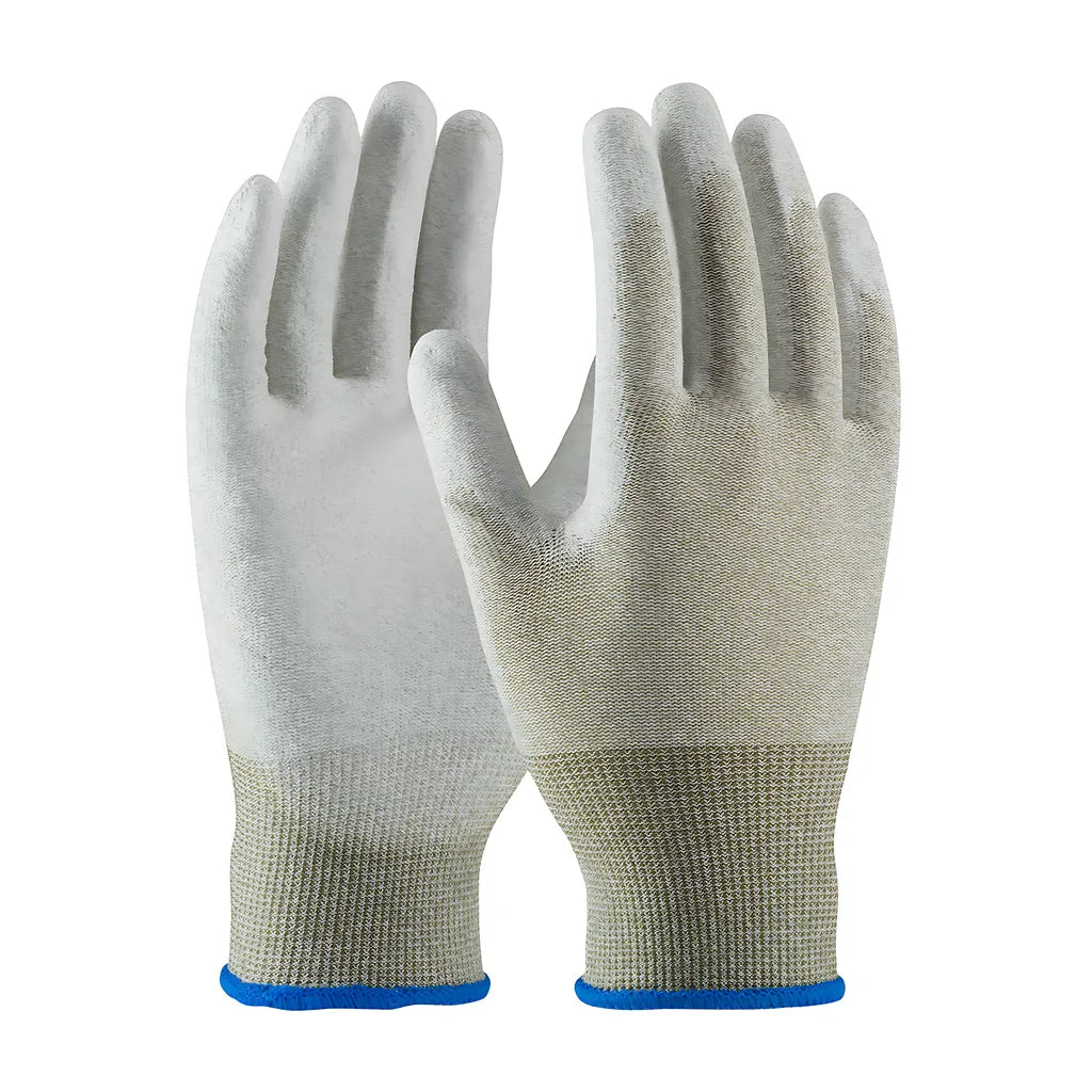 Cleanteam 40-6415/L Seamless Knit Nylon / Copper Fiber Electrostatic Dissipative (Esd) Glove With Polyurethane Coated Smooth Grip On Palm & Fingers 40-6415L-19504