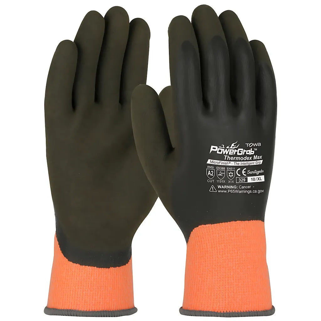 Towa 41-1329/L Hi-Vis Seamless Knit Glove With Latex Microfinish Grip On Full Hand 41-1329L-19579