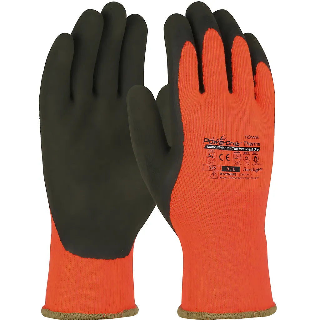 Towa 41-1400/S Hi-Vis Seamless Knit Acrylic Terry Glove With Latex Microfinish Grip On Palm & Fingers 41-1400S-19582