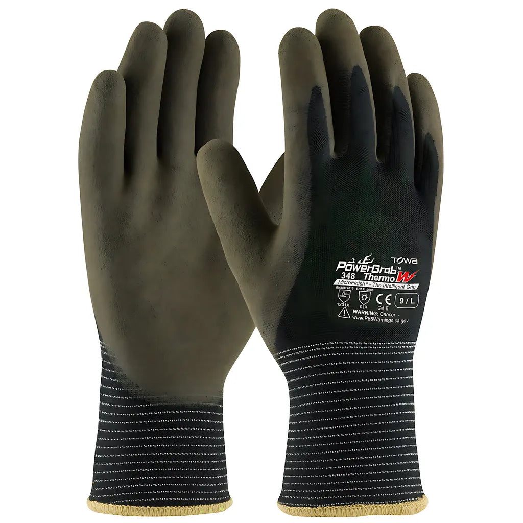 Towa 41-1430/L Seamless Knit Polyester Glove With Acrylic Liner And Latex Microfinish Grip On Palm & Fingers 41-1430L-19613