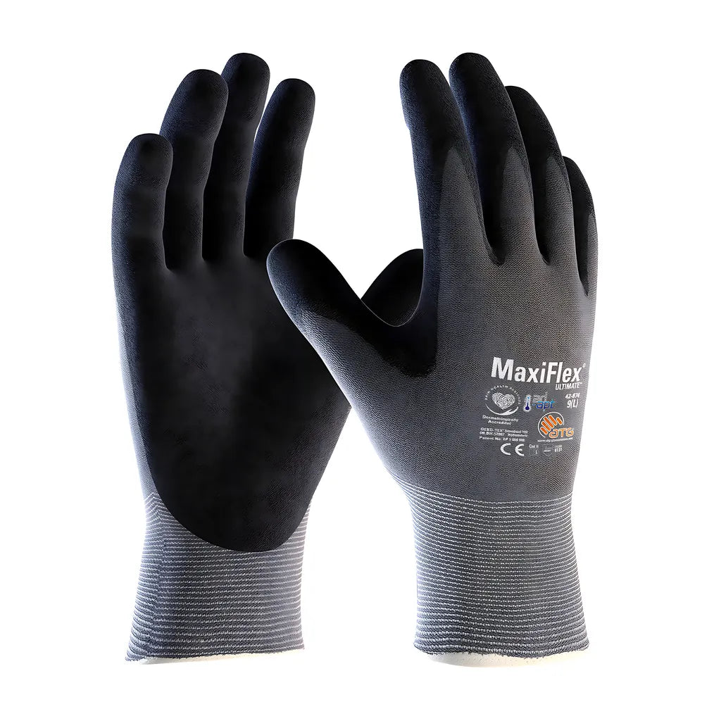 Atg 42-874/M Seamless Knit Nylon / Elastane Glove With Nitrile Coated Microfoam Grip On Palm & Fingers And Ad-Apt Technology - Touchscreen Compatible 42-874M-19669