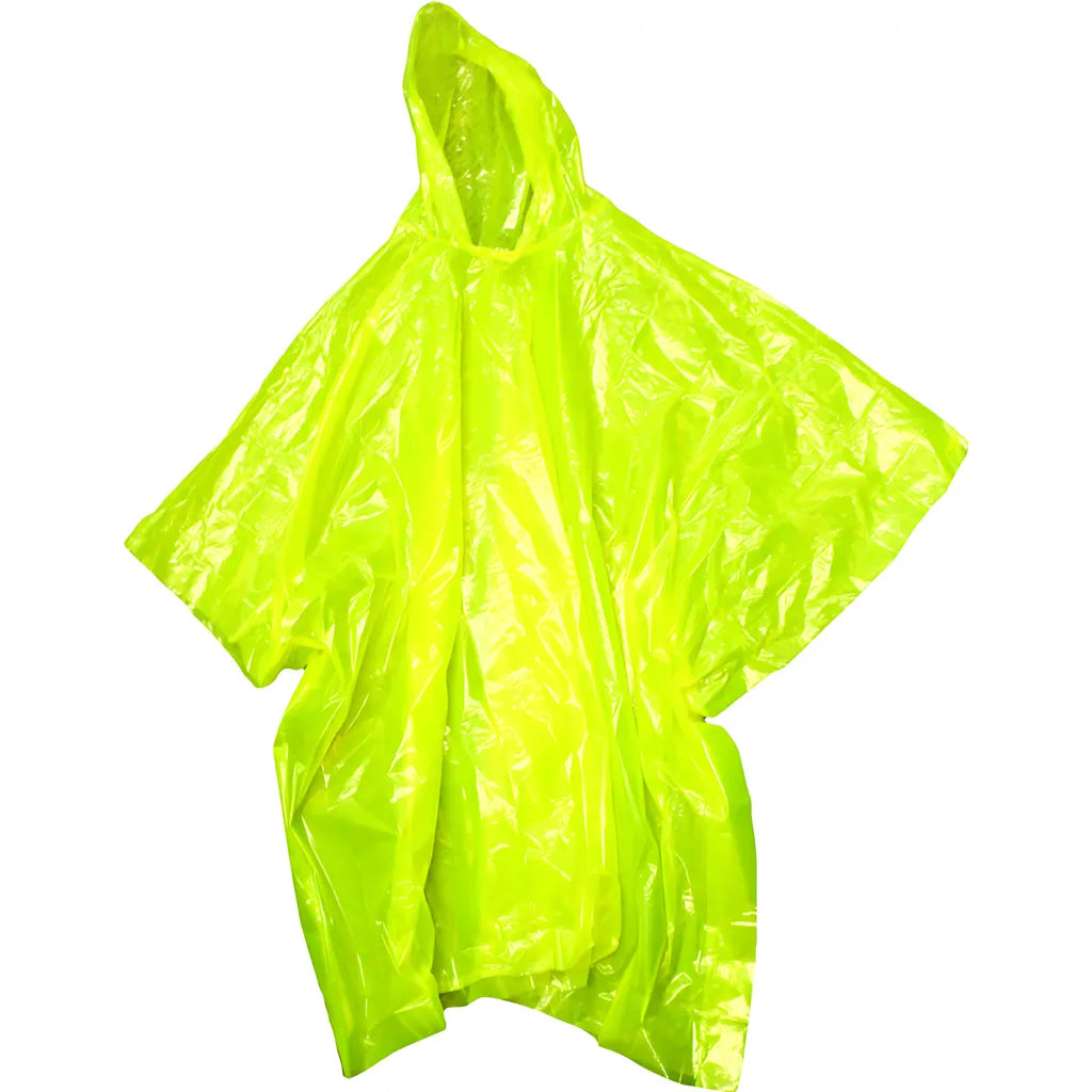 Boss 43 Waterproof Sport Poncho With Hood, .4Mm Pe, Yellow 43-19681