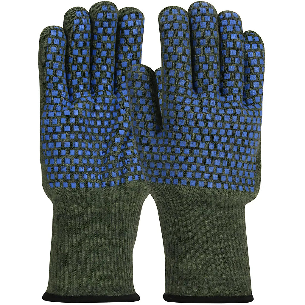 Kut Gard 43-853L Dupont Kevlar / Preox Seamless Knit Hot Mill Glove With Terry Cotton Liner And Double-Sided Silagrip Brick Pattern Coating - 32 Oz 43-853L-19716