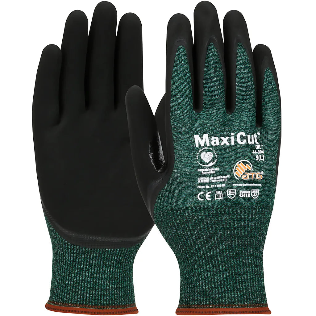 Atg 44-304/L Seamless Knit Engineered Yarn Glove With Nitrile Coated Microfoam Grip On Palm & Fingers 44-304L-19727