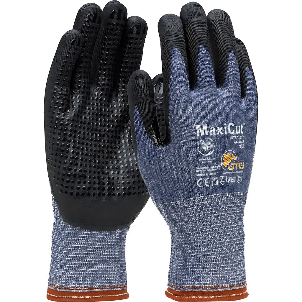 Atg 44-3445/L Seamless Knit Engineered Yarn Glove With Premium Nitrile Coated Microfoam Grip On Palm & Fingers - Micro Dot Palm 44-3445L-19739