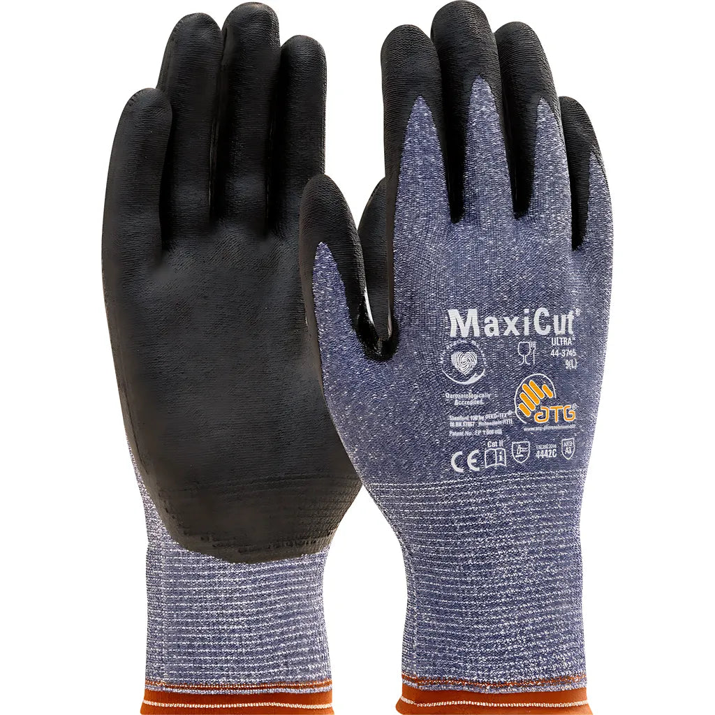 Atg 44-3745/L Seamless Knit Engineered Yarn Glove With Premium Nitrile Coated Microfoam Grip On Palm & Fingers - Touchscreen Compatible 44-3745L-19752