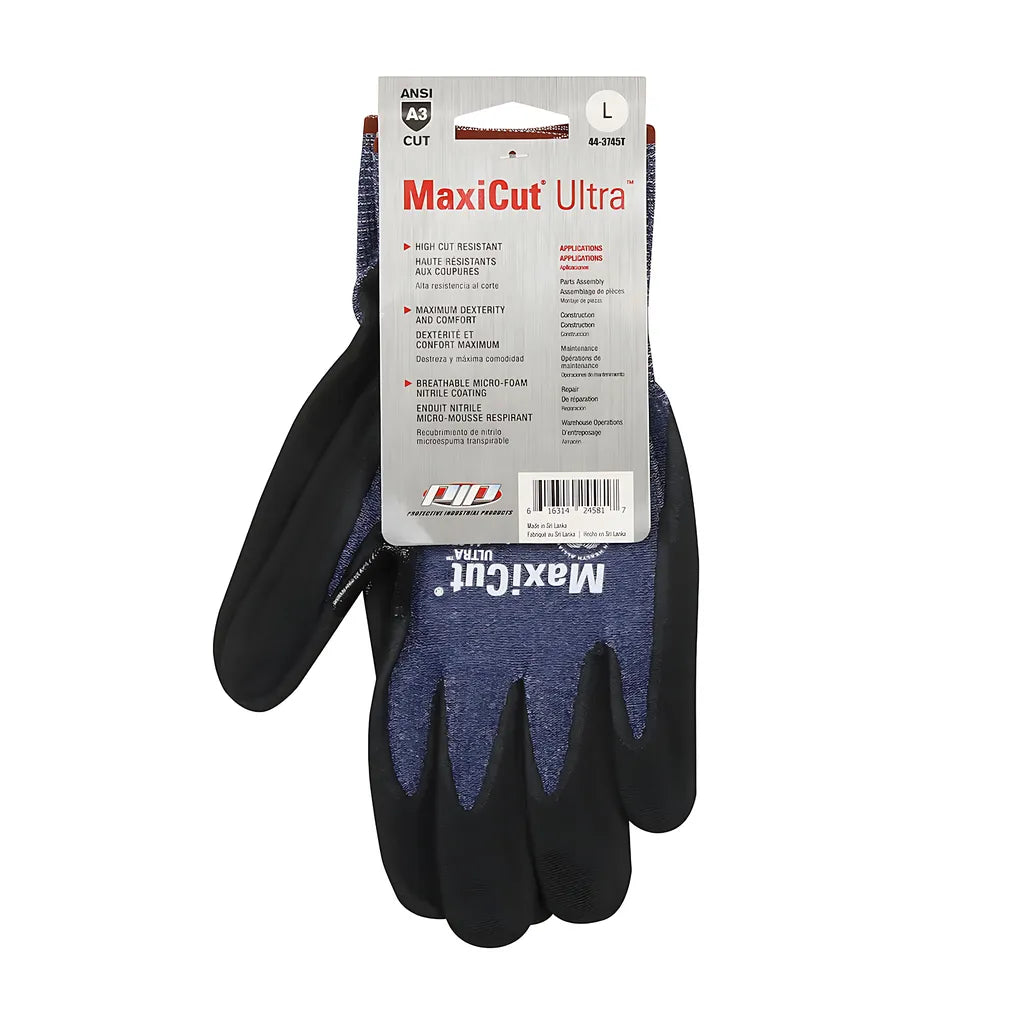 Atg 44-3745T/M Seamless Knit Engineered Yarn Glove With Premium Nitrile Coated Microfoam Grip On Palm & Fingers - Tagged 44-3745TM-19758