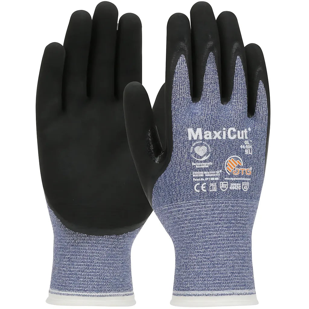 Atg 44-504/L Seamless Knit Engineered Yarn Glove With Nitrile Coated Microfoam Grip On Palm & Fingers 44-504L-19790