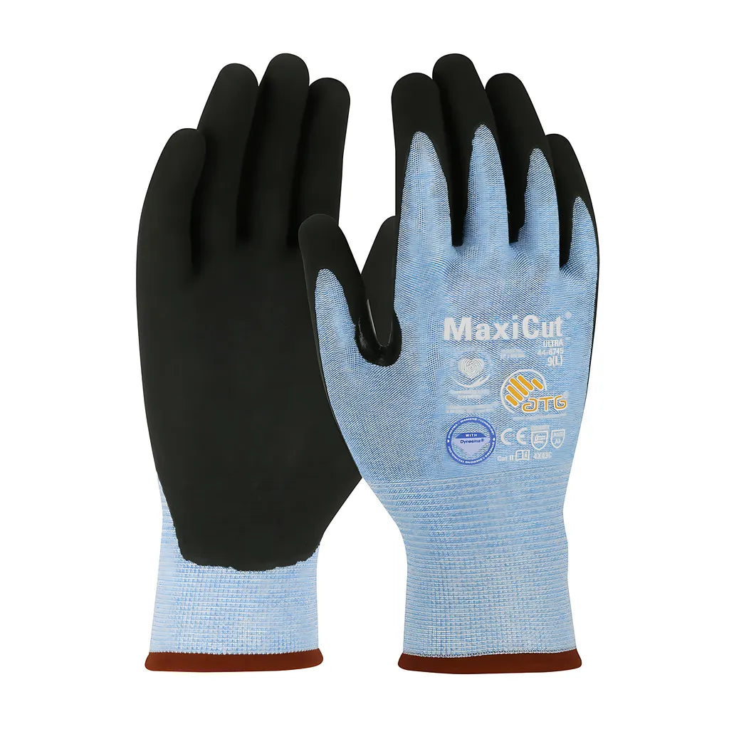 Atg 44-6745/L Seamless Knit Dyneema Diamond Blended Glove With Premium Nitrile Coated Microfoam Grip On Palm & Fingers 44-6745L-19806