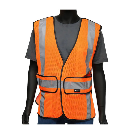 West Chester 47201/O Ansi Type R Class 2 Three Pocket Expandable Mesh Breakaway Vest 47201O-19892