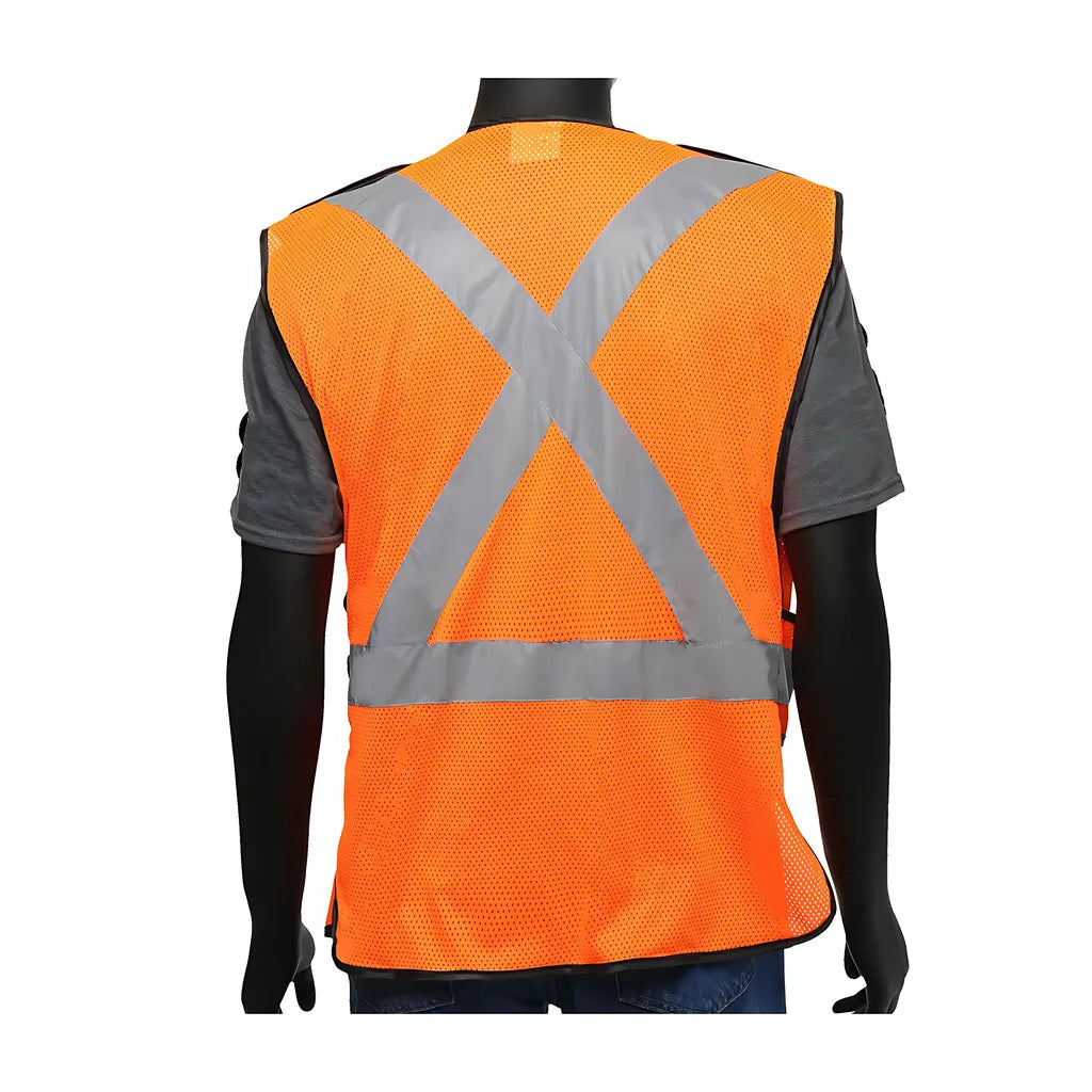 West Chester 47201/O Ansi Type R Class 2 Three Pocket Expandable Mesh Breakaway Vest 47201O-19893