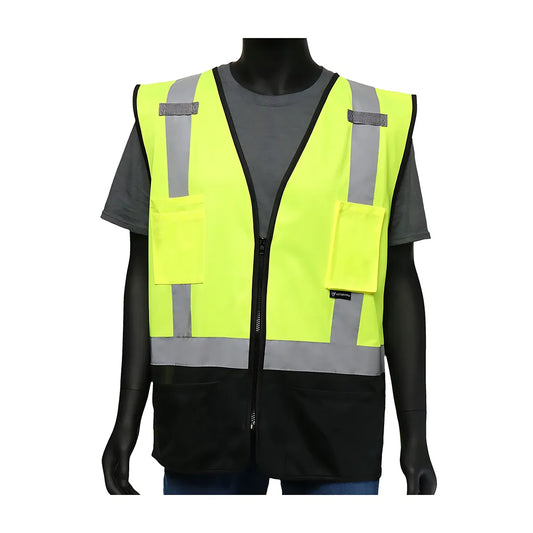 West Chester 47211/4Xl Ansi Type R Class 2 Five Pocket Solid Vest With Black Bottom Front 472114XL-19948