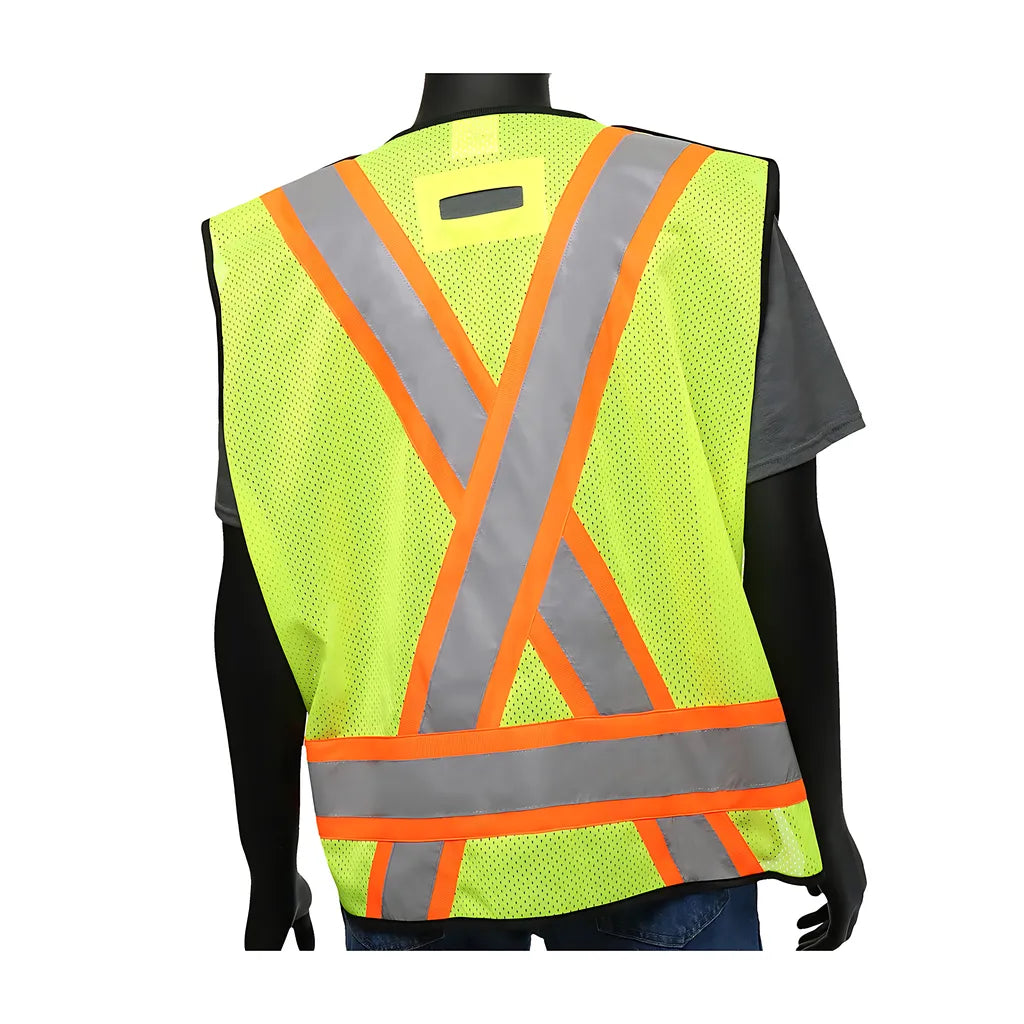West Chester 47213/M Ansi Type R Class 2 Two-Tone X-Back Breakaway Mesh Vest 47213M-19963