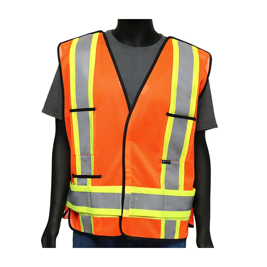 West Chester 47214/L Ansi Type R Class 2 Two-Tone X-Back Breakaway Mesh Vest 47214L-19976