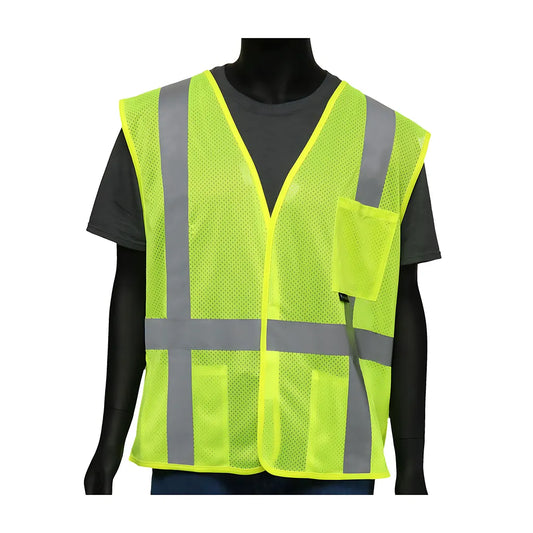 West Chester 47217/L Ansi Type R Class 2 Fr Treated Three Pocket Mesh Vest 47217L-20002