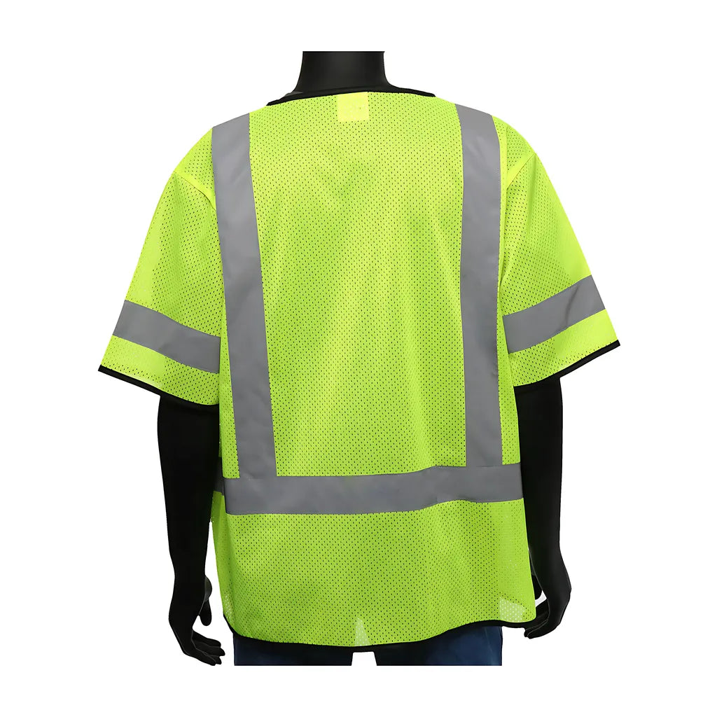 West Chester 47302/4Xl Ansi Type R Class 3 Three Pocket Zipper Mesh Vest 473024XL-20047