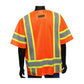 West Chester 47307/M ANSI Type R Class 3 Two-Tone Surveyor Six Pocket Solid Front/Mesh Back Vest