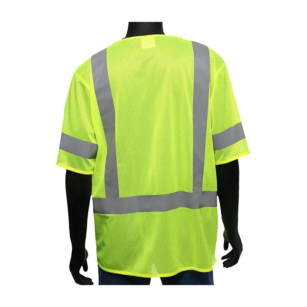 West Chester 47308/2Xl Ansi Type R Class 3 Three Pocket Fr Treated Mesh Vest 473082XL-20101