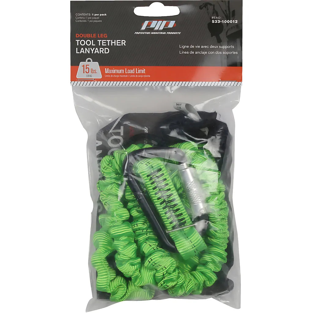 Pip 533-100012 Double Leg Tool Tethering Lanyard - 10 Lbs. Maximum Load Limit - Retail Packaged 533-100012-20419