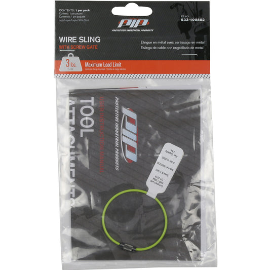 PIP 533-100802 Wire Sling with Screw Gate - 3 lbs. maximum load limit - Retail Packaged