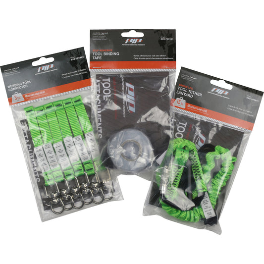 PIP 533-900101 Tool Tethering Kit - includes single leg lanyard, tool connectors, and tool tape - Retail Packed