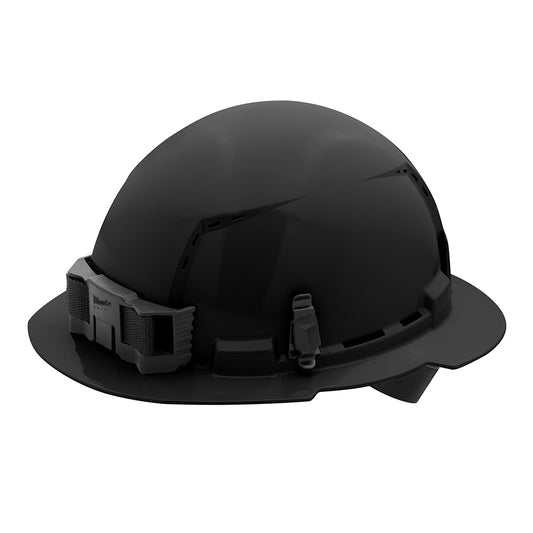 Black Full Brim Vented Hard Hat w/4pt Ratcheting Suspension - Type 1, Class C