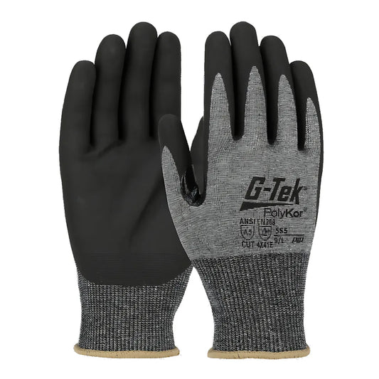 G-Tek 555-Xl Seamless Knit Polykor Blended Glove With Nitrile Coated Foam Grip On Palm & Fingers - Touchscreen Compatible 555-XL-20459