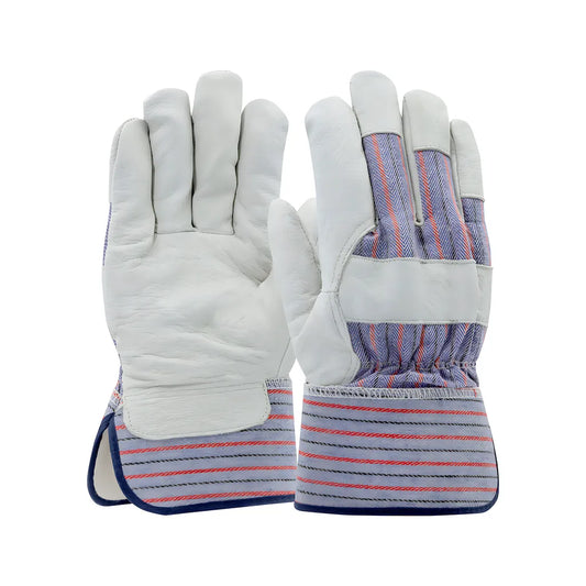 West Chester 5555/L Pigskin Leather Palm Glove With Fabric Back And Thermal Lining - Rubberized Safety Cuff 5555L-20464