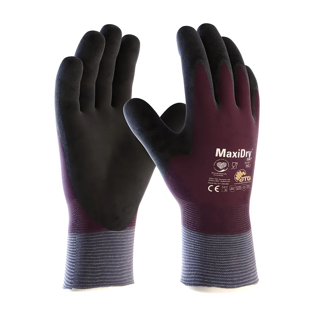 Atg 56-451/L Seamless Knit Atg Nylon Glove With Thermal Lining And Double-Dipped Nitrile Microfoam Grip On Full Hand 56-451L-20542