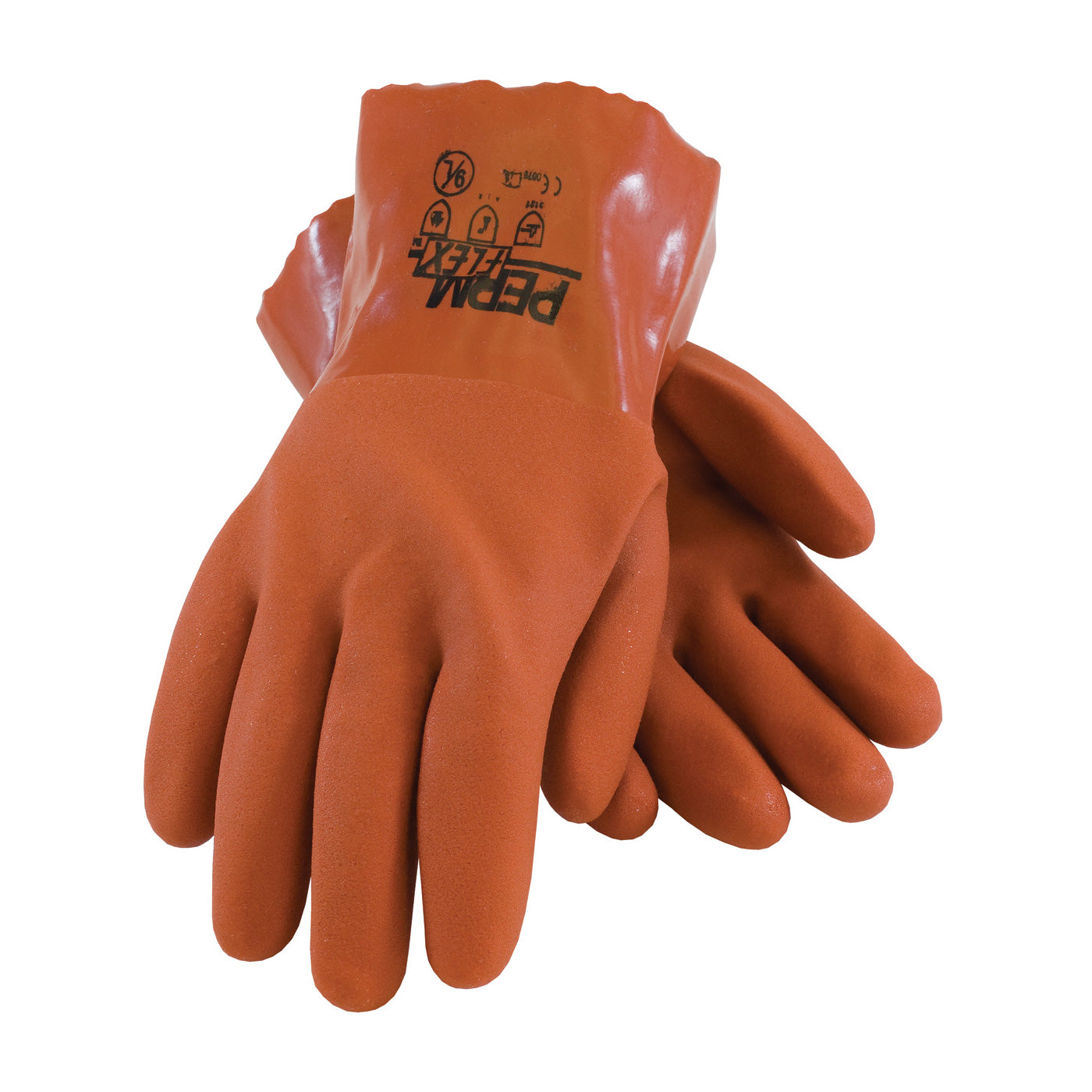 PIP 58-8650/L Cold Resistant PVC Glove with Seamless Liner and Rough Coating - 10"