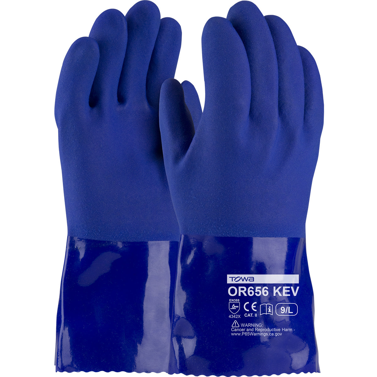 PIP 58-8658K/L Oil Resistant PVC Glove with DuPont Kevlar Liner and Rough Grip