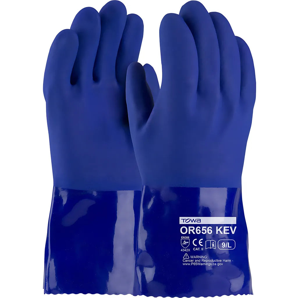 Pip 58-8658K/L Oil Resistant Pvc Glove With Dupont Kevlar Liner And Rough Grip 58-8658KL-20637