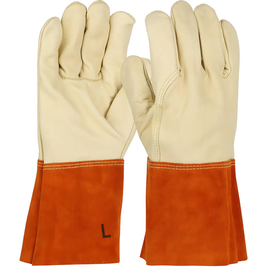 West Chester 6000/L Premium Top Grain Cowhide Leather Mig Welder'S Glove With Dupont Kevlar Stitching - 4" Red Band Top Cuff 6000L-20655