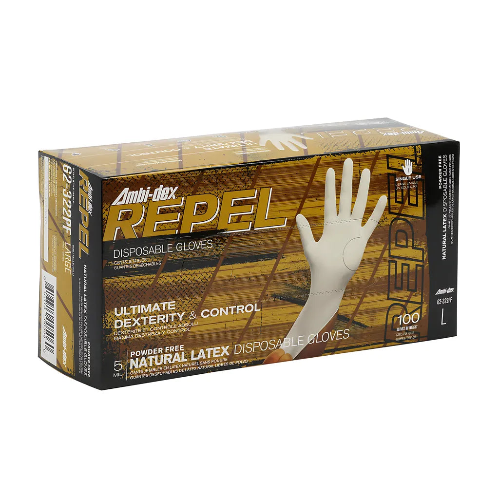 Ambi-Dex 62-322Pf/M Disposable Latex Glove, Powder Free With Textured Grip - 5 Mil 62-322PFM-20744