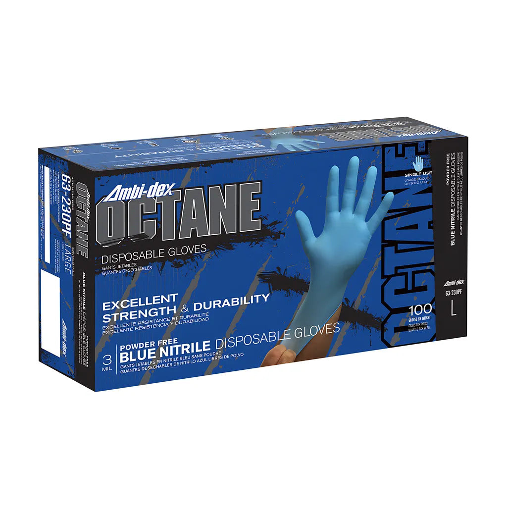 Ambi-Dex 63-230Pf/L Disposable Nitrile Glove, Powder Free With Textured Grip - 3 Mil 63-230PFL-20764