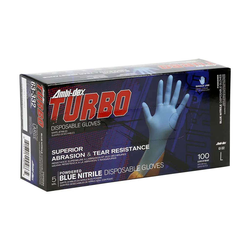 Ambi-Dex 63-332/S Disposable Nitrile Glove, Powdered With Textured Grip - 5 Mil 63-332S-20769