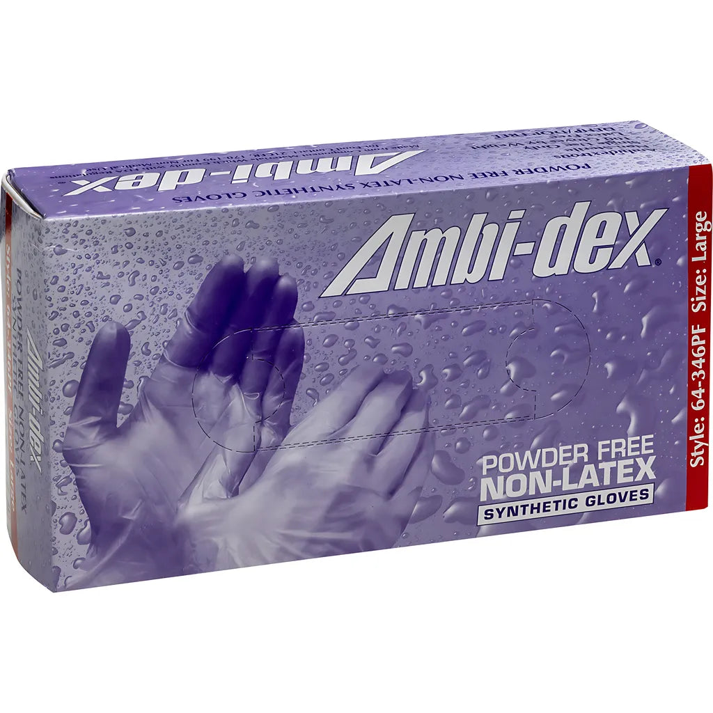 Ambi-Dex 64-346Pf/L Food Grade Disposable Non-Latex Synthetic Glove, Powder-Free With Smooth Grip - 4 Mil 64-346PFL-20830